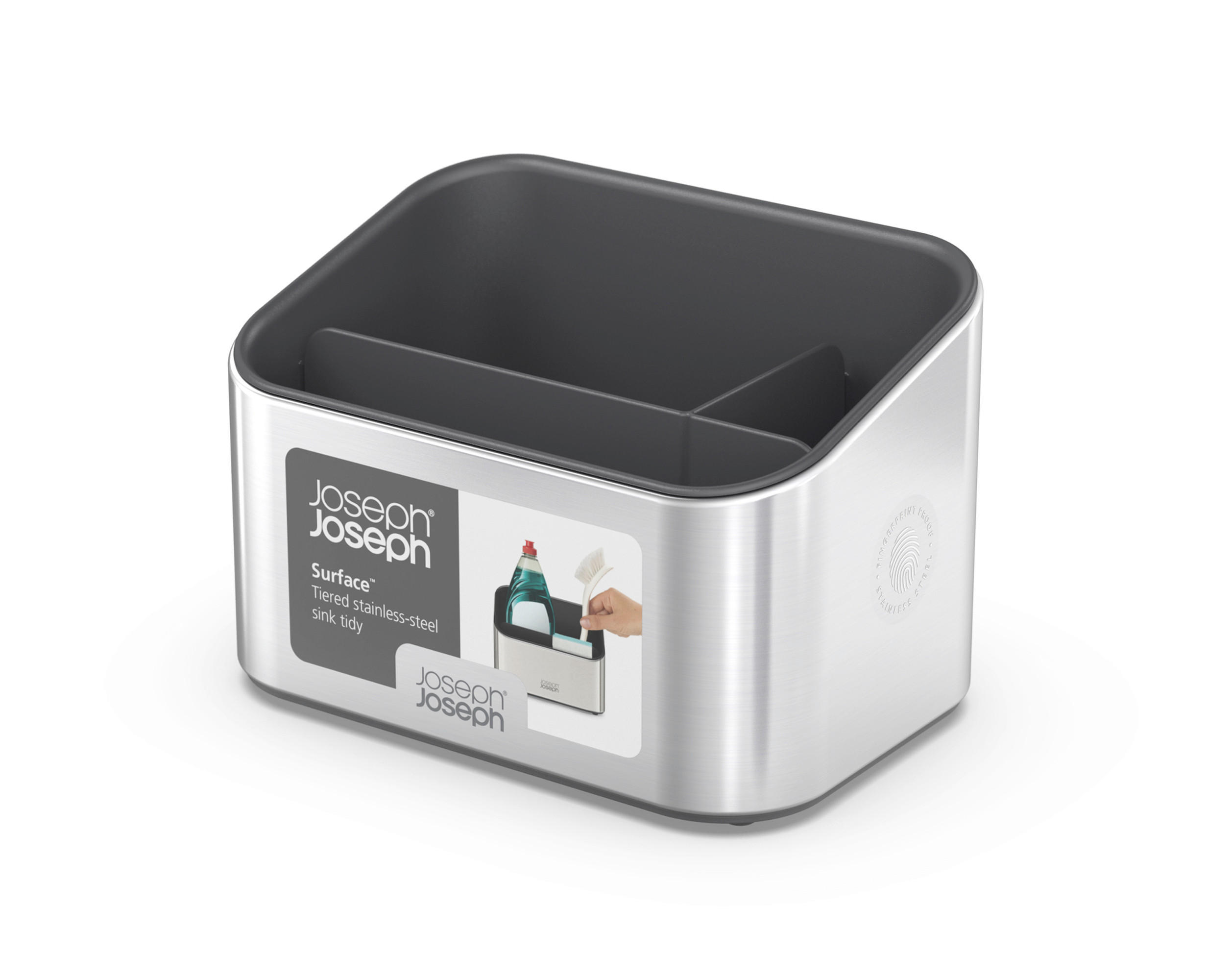 DRŽAČ ZA SUNĐER  - boja aluminijuma, Osnovno, metal/plastika (17,5/12/11,9cm) - Joseph Joseph