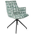 ARMLEHNSTUHL  Sitzfläche 360° drehbar, automatische Rückholfunktion Jacquard  - Schwarz/Weiß, Design, Textil/Metall (59/89,5/63cm) - Novel