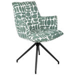 ARMLEHNSTUHL  Sitzfläche 360° drehbar, automatische Rückholfunktion Jacquard  - Schwarz/Weiß, Design, Textil/Metall (59/89,5/63cm) - Novel