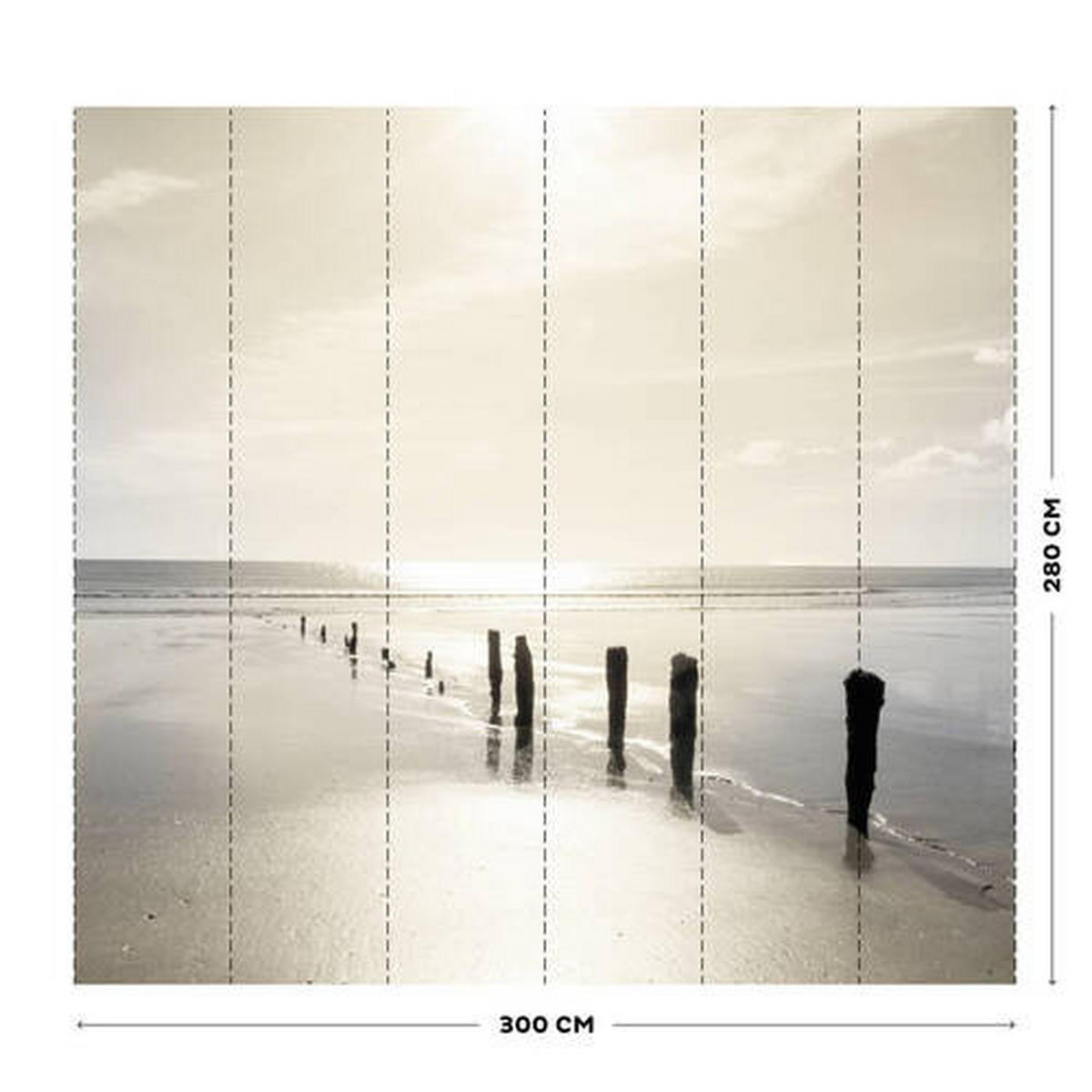 FOTOTAPETE  - Braun/Grau, Basics, Papier/Kunststoff (200/280cm) - Xora