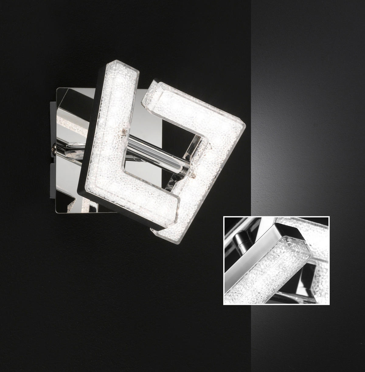 LED-STRAHLER 10/10/10 cm   - Chromfarben, Design, Kunststoff/Metall (10/10/10cm) - Globo