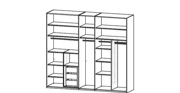 DREHTÜRENSCHRANK 251/235/60 cm 5-türig Grau  - Grau, Trend, Holz/Holzwerkstoff (251/235/60cm) - Novel