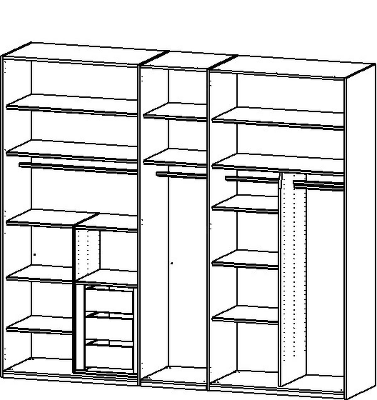 DREHTÜRENSCHRANK 251/235/60 cm 5-türig Graphitfarben  - Graphitfarben, Trend, Holz/Holzwerkstoff (251/235/60cm) - Novel