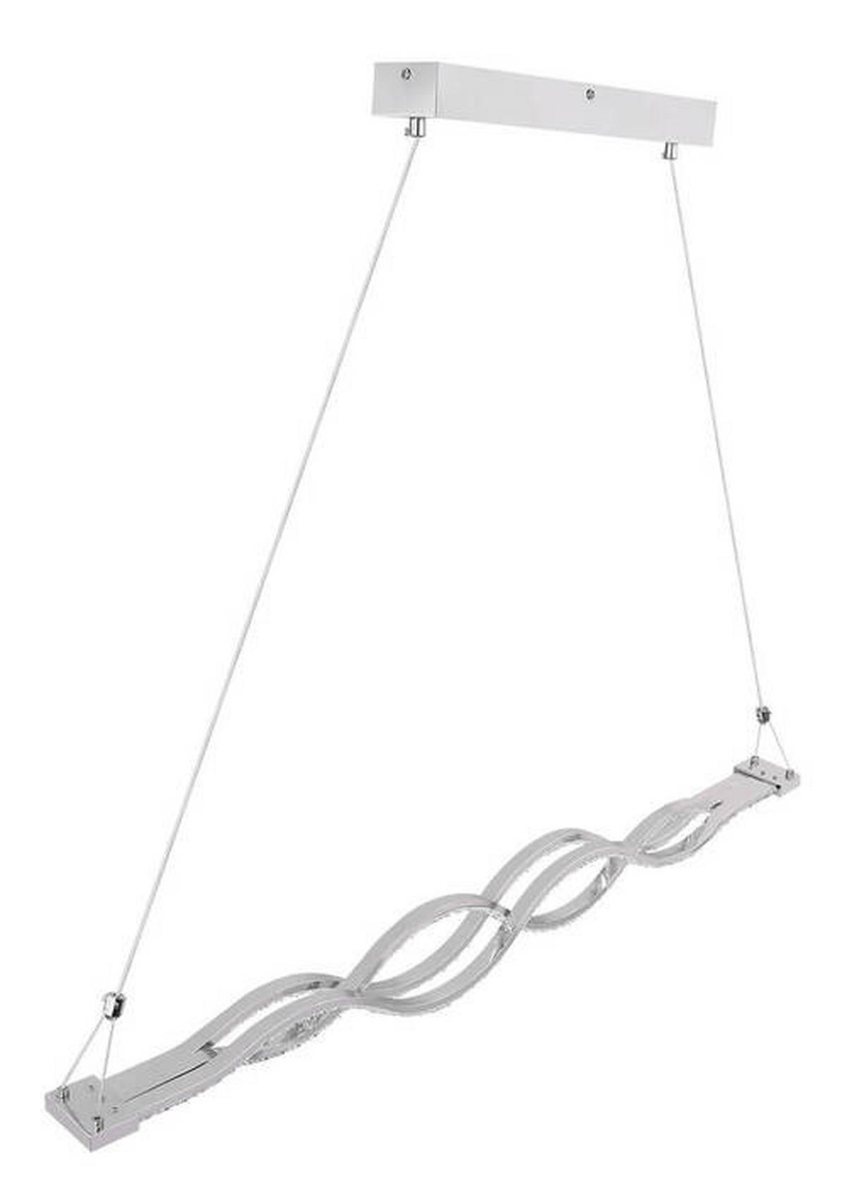 LED-HÄNGELEUCHTE 95/7/140 cm    - Klar/Chromfarben, Basics, Glas/Metall (95/7/140cm) - Globo