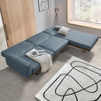 ECKSOFA in Flachgewebe Blau  - Blau/Schwarz, Natur, Holz/Textil (326/170cm) - Valnatura