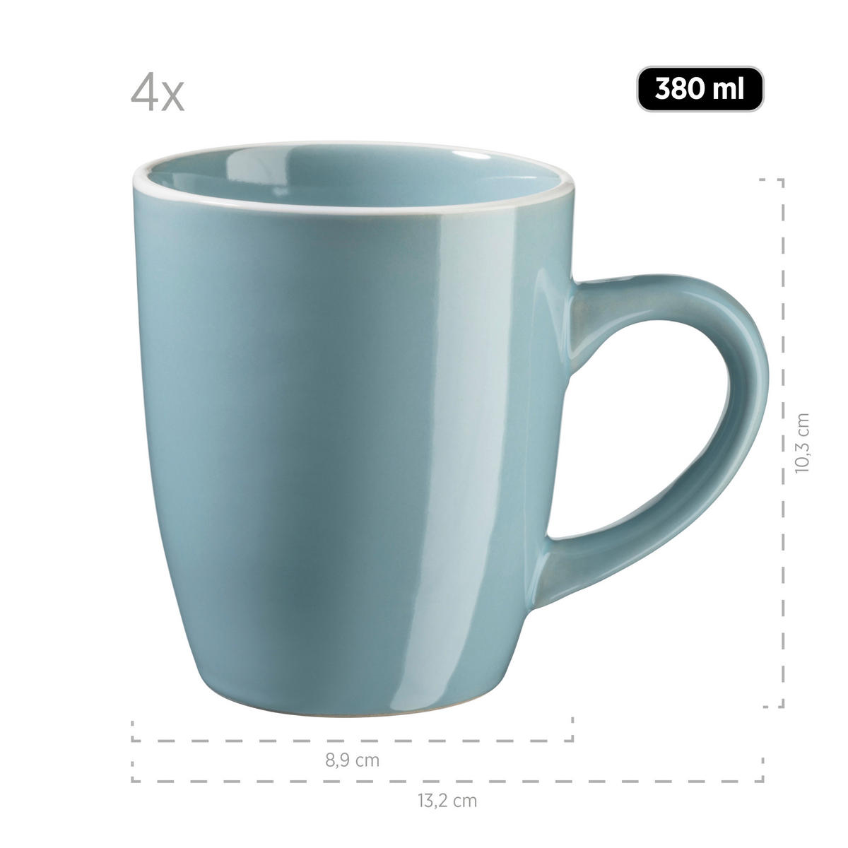 KOMBISERVICE Elissa 24-teilig  - Türkis, Basics, Keramik (46,5/33/32cm) - Mäser