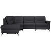 ECKSOFA in Echtleder Schwarz  249/280 cm  - Anthrazit/Schwarz, Design, Leder/Metall (249/280cm) - Himolla Komfortklass