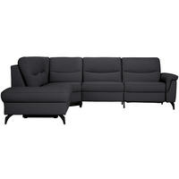 ECKSOFA  in Echtleder Schwarz  249/280 cm  - Anthrazit/Schwarz, Design, Leder/Metall (249/280cm) - Himolla Komfortklass