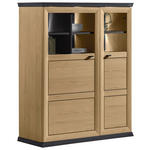HIGHBOARD Dunkelgrau, Eiche Artisan Beleuchtung, Einlegeboden  - Dunkelgrau/Eiche Artisan, ROMANTIK / LANDHAUS, Glas/Holzwerkstoff (110/134/43cm) - Hom`in