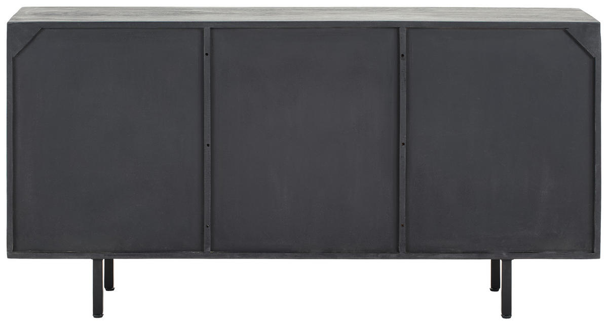 SIDEBOARD  150/75/40 cm 3 Schublade(n)  - Schwarz/Naturfarben, Design, Holz/Metall (150/75/40cm) - Livetastic