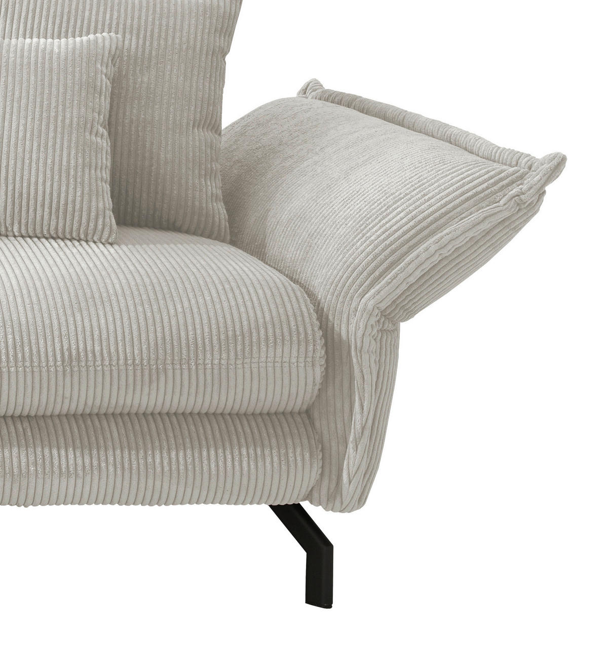 ECKSOFA in Cord Silberfarben  - Silberfarben/Schwarz, Modern, Textil/Metall (180/255cm) - Livetastic