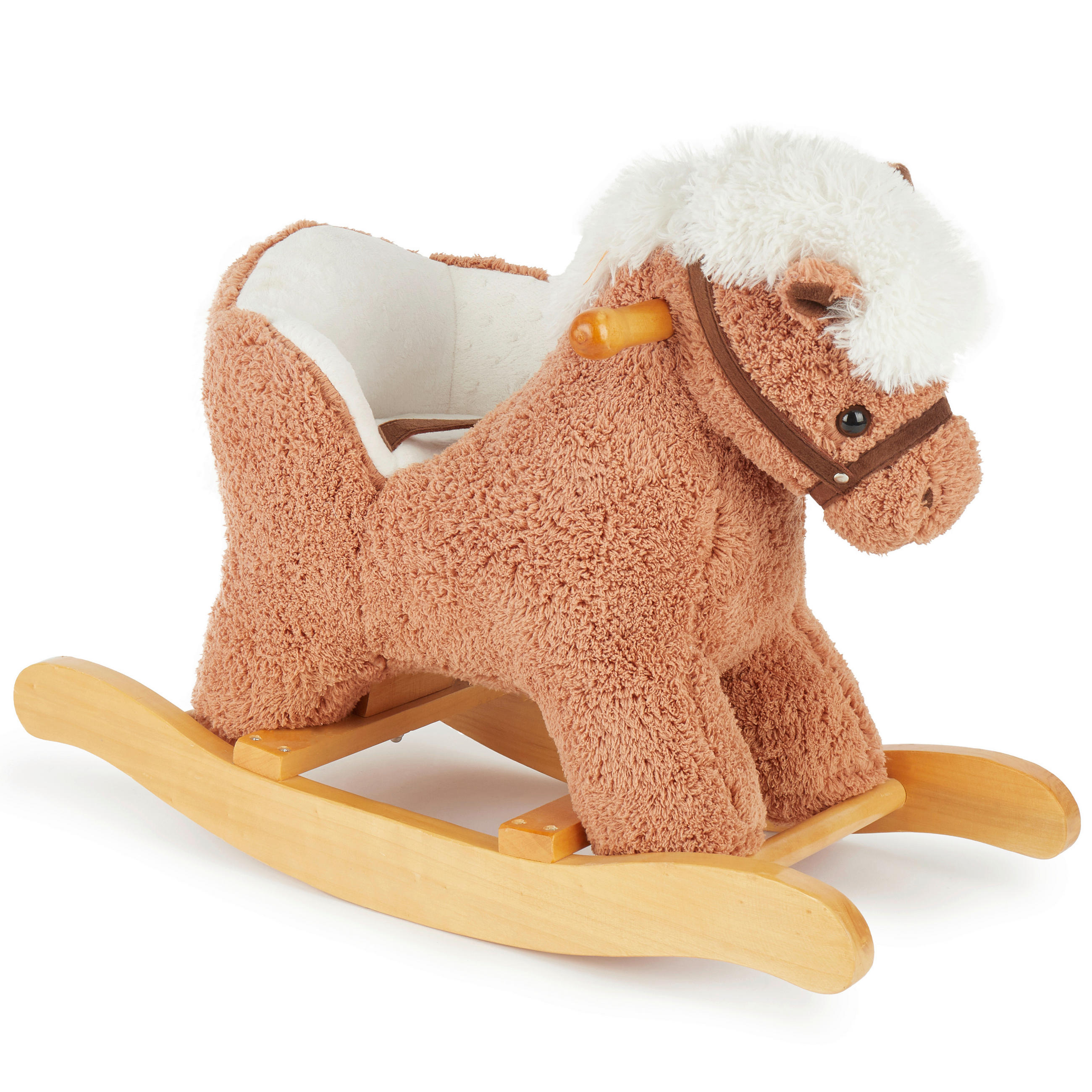 SCHAUKELTIER - Braun, Basics, Holz/Textil (60/26/42cm)