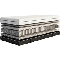 TASCHENFEDERKERNMATRATZE DELUXE DIAMOND COOL, 90/200 cm, Höhe ca.: 27 cm, H2 = mittel, 7-Zonen - Weiß/Grau, Basics, Textil (90/200cm) - Emma