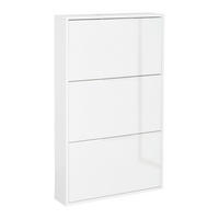 OMARA Z LOPUTAMI ZA ČEVLJE bela, visoki sijaj - bela/visoki sijaj, Design, leseni material (65/105,5/15cm) - Carryhome