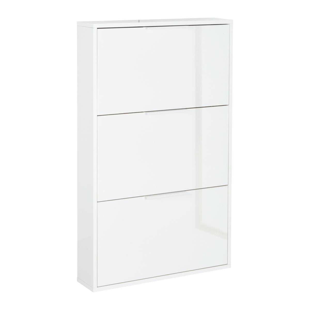 OMARA Z LOPUTAMI ZA ČEVLJE bela, visoki sijaj - bela/visoki sijaj, Design, leseni material (65/105,5/15cm) - Carryhome