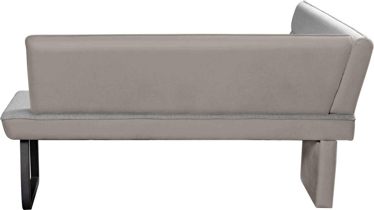 ECKBANK 210/178 cm Webstoff Hellgrau, Beige Buche vollmassiv   - Beige/Hellgrau, KONVENTIONELL, Holz/Textil (210/178cm) - Novel