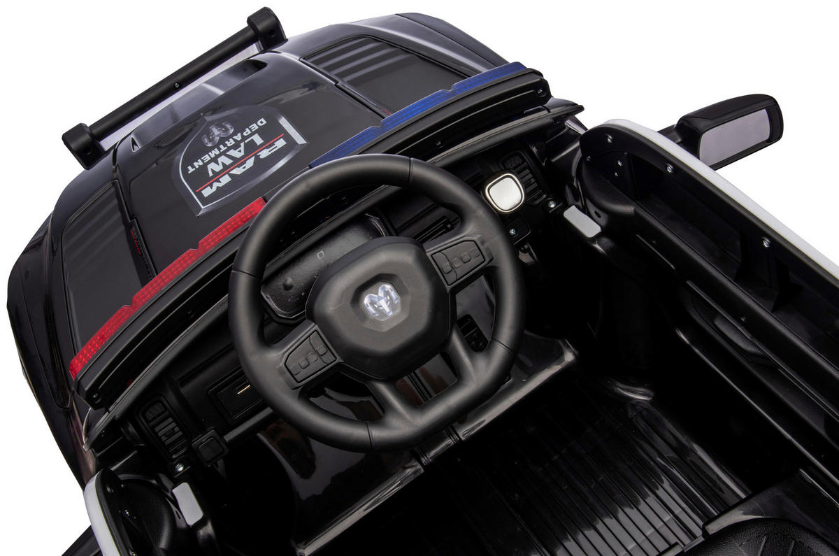ELEKTRO-KINDERAUTO RAM 1500 POLICE TRUCK Schwarz, Weiß  - Schwarz/Weiß, KONVENTIONELL, Kunststoff/Metall (119/68/57cm)