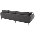 ECKSOFA  in Webstoff Taupe  196/304 cm  - Taupe/Schwarz, KONVENTIONELL, Textil/Metall (196/304cm) - Hom`in