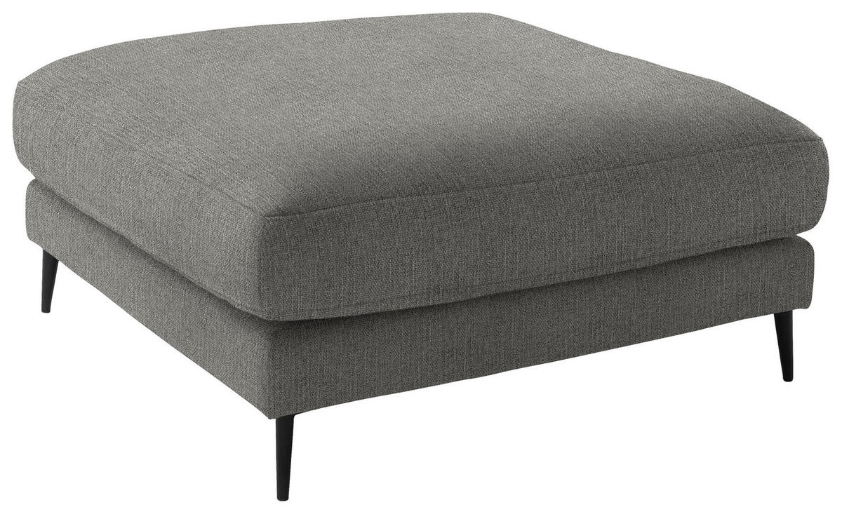 ECKSOFA in Flachgewebe Hellgrau  253/177 cm  - Hellgrau/Schwarz, Design, Textil/Metall (253/177cm) - Dieter Knoll