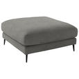 HOCKER in Textil Hellgrau  - Hellgrau/Schwarz, Design, Textil/Metall (120/43/90cm) - Dieter Knoll