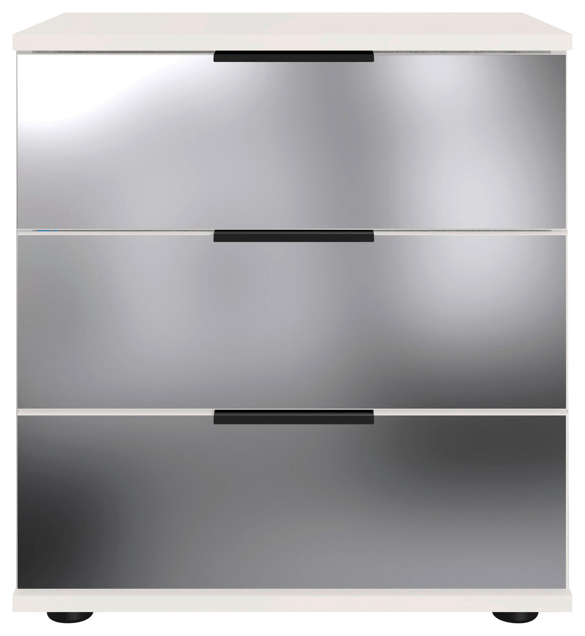 NACHTKÄSTCHEN 52/58/38 cm  in Weiss  - Weiss/Schwarz, Modern, Glas/Holzwerkstoff (52/58/38cm) - MID.YOU