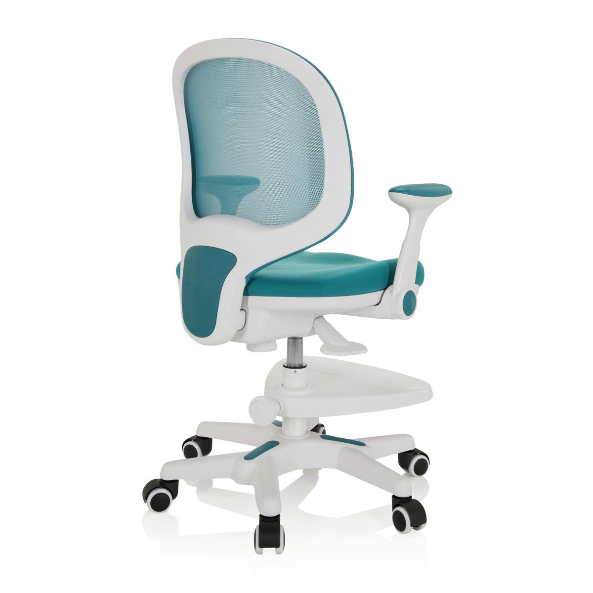 MLADINSKI VRTLJIVI STOL umetna masa, tekstil modra, bela  - modra/bela, Moderno, umetna masa/tekstil (56/89/52cm) - MID.YOU