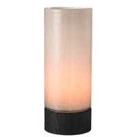 TEELICHTHALTER - Schwarz/Grau, Design, Glas/Holz (14,5/14,5/36,5cm) - Ambia Home