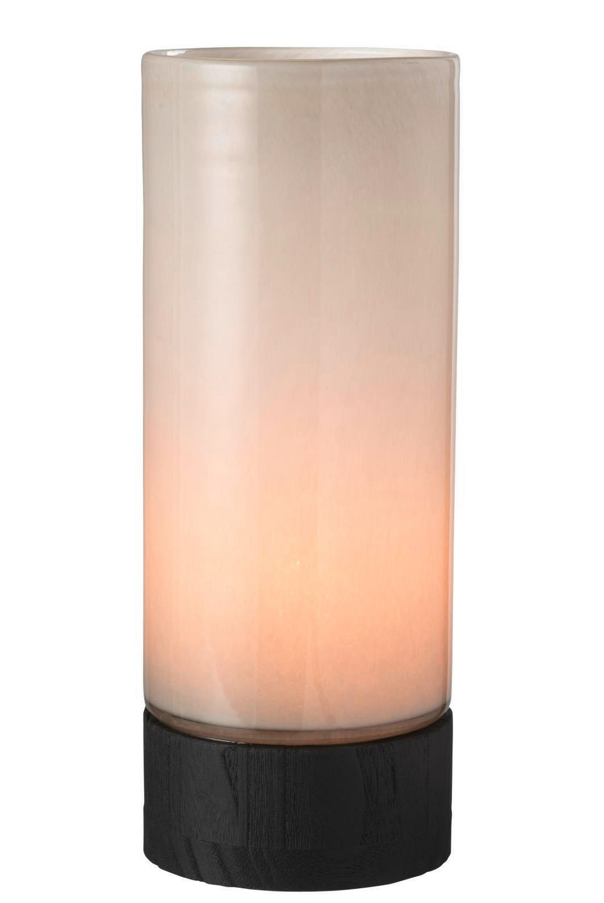 TEELICHTHALTER - Schwarz/Grau, Design, Glas/Holz (14,5/14,5/36,5cm) - Ambia Home