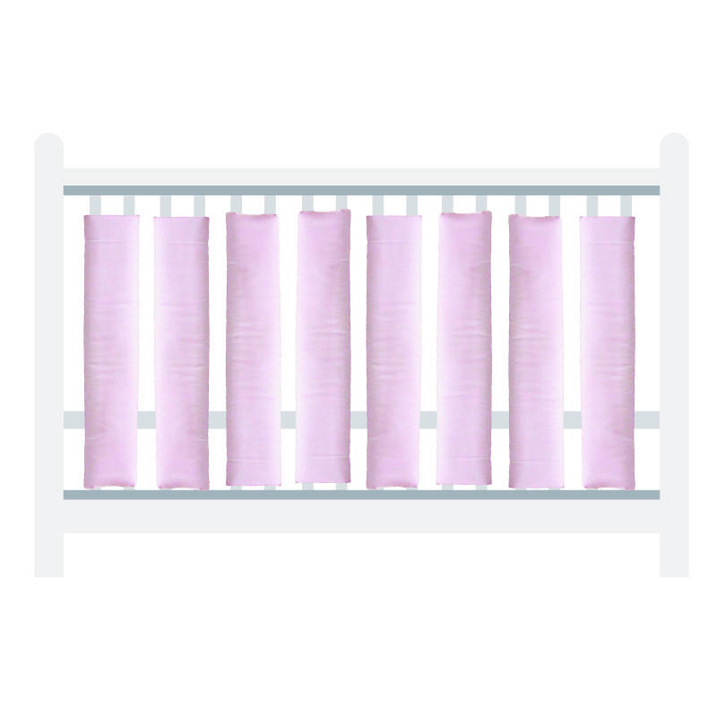 ZAŠČITNA OGRAJA ZA POSTELJICO - pink/bela, Basics, tekstil (27/56cm)