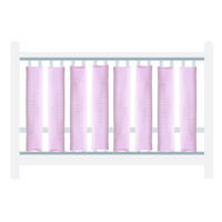 ZAŠTITNA OGRADICA ZA KREVET   - pink/bijela, Basics, tekstil (27/56cm)