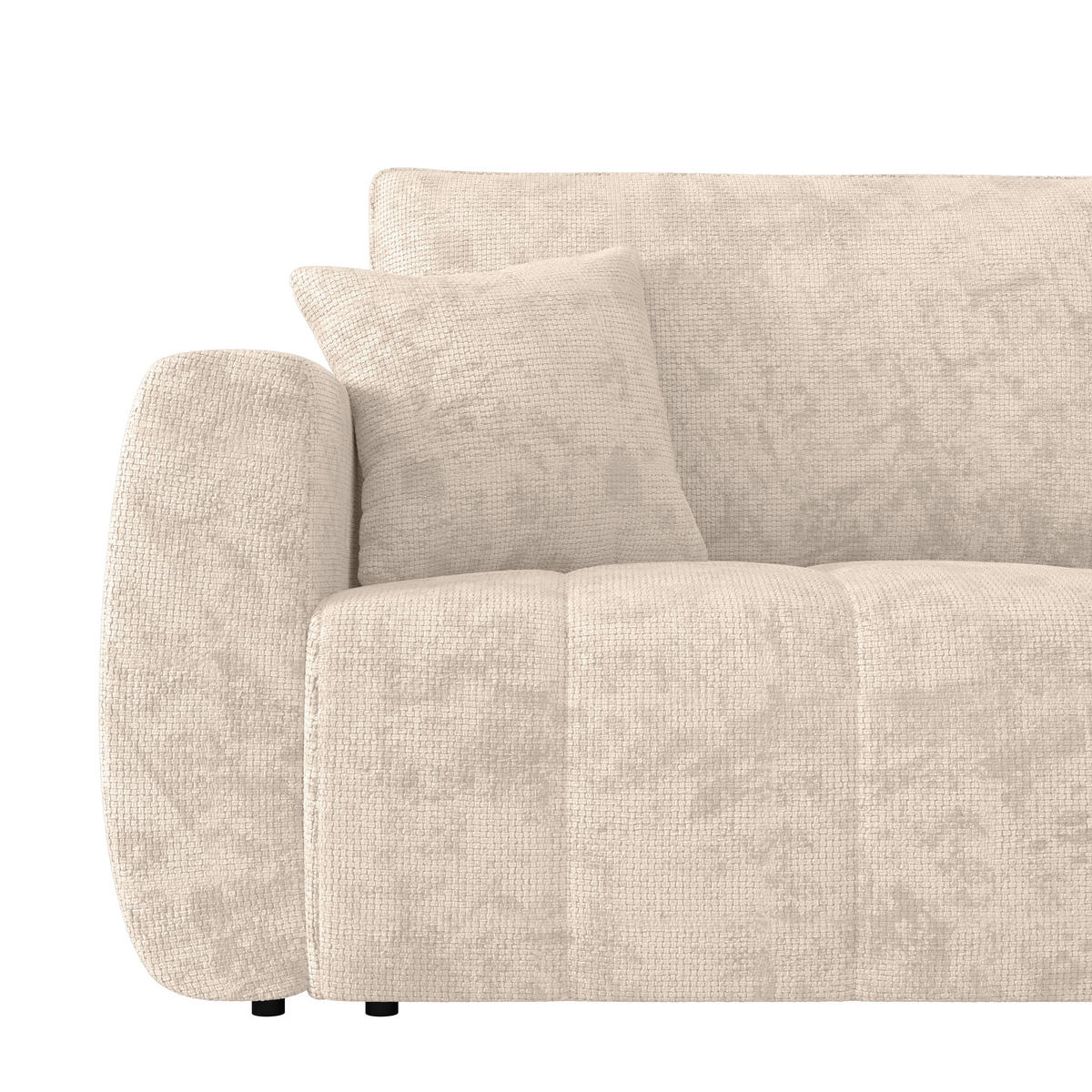 SCHLAFSOFA Webstoff Weiss  - Weiss/Schwarz, Modern, Holz/Textil (245/74-90/104cm) - MID.YOU