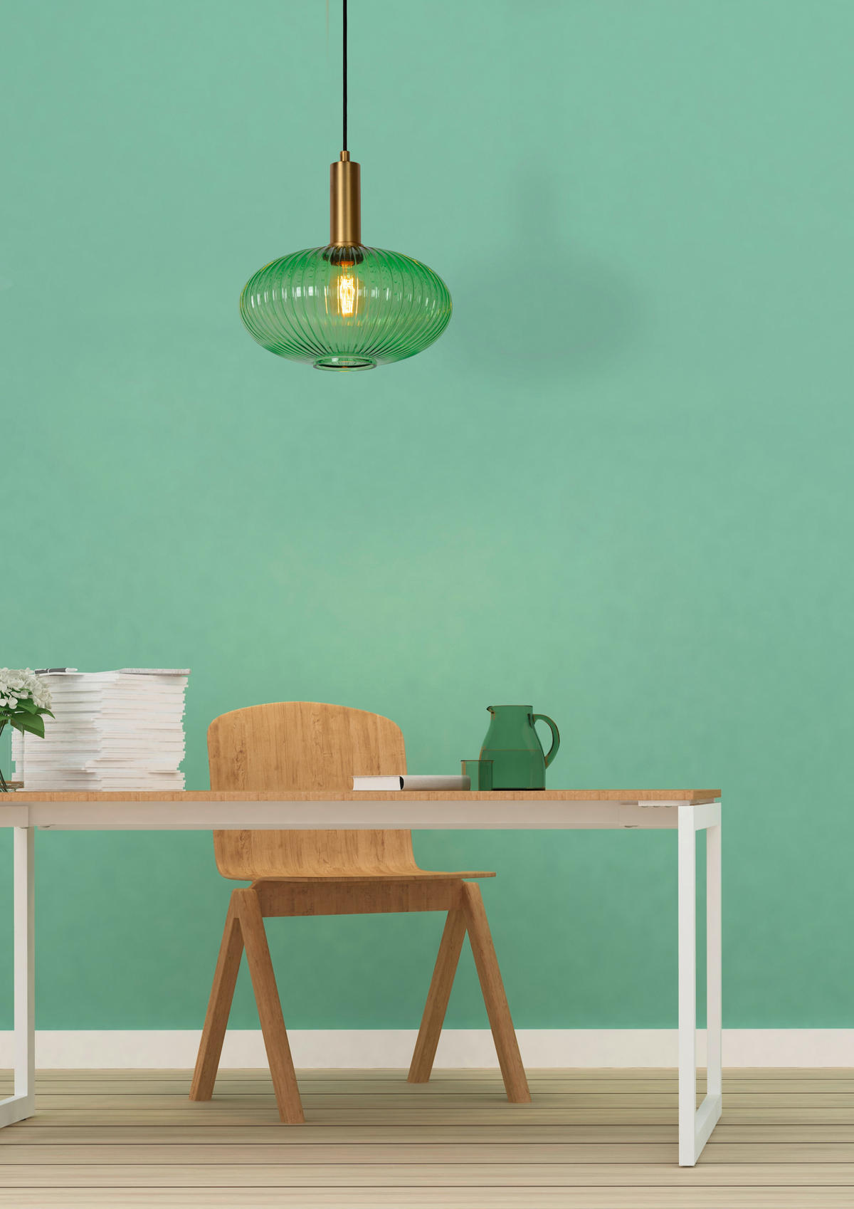 HÄNGELEUCHTE 30/150 cm  - Grün, Design, Glas (30/150cm) - Lucide