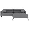 ECKSOFA in Cord Grau  253/180 cm  - Schwarz/Grau, KONVENTIONELL, Textil/Metall (253/180cm) - Carryhome