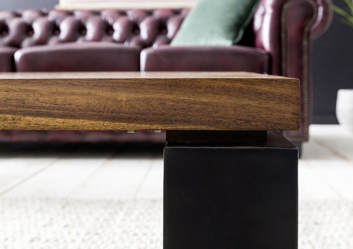 COUCHTISCH in Holz 115/60/35 cm  - Sheeshamfarben/Schwarz, Design, Holz/Metall (115/60/35cm) - MID.YOU