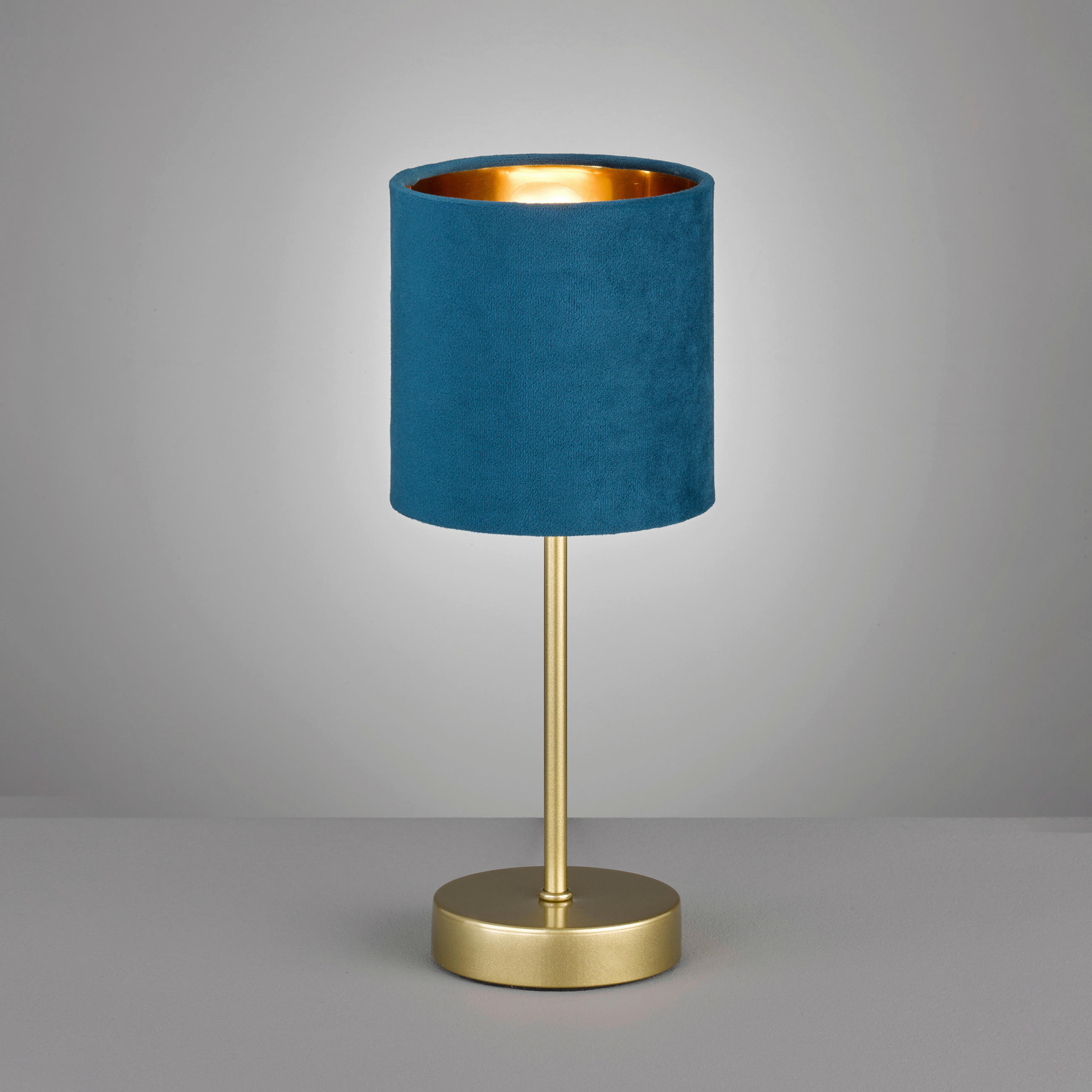 TISCHLEUCHTE Aura 13/34 cm   - Türkis/Goldfarben, Design, Textil/Metall (13/34cm) - Fischer & Honsel