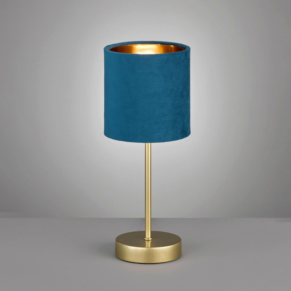 TISCHLEUCHTE - Türkis/Goldfarben, Design, Textil/Metall (13/34cm) - Fischer & Honsel