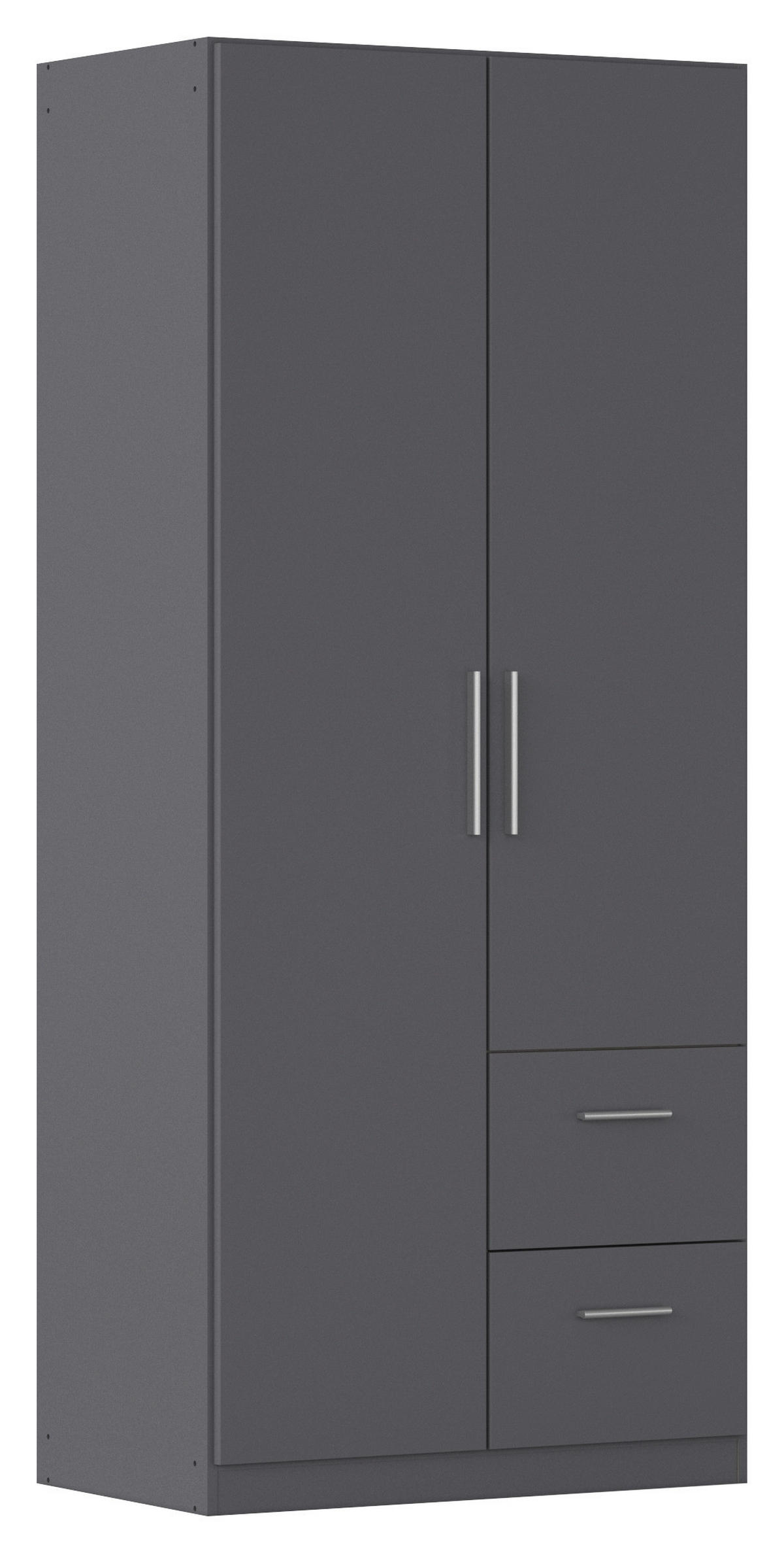 DREHTÜRENSCHRANK 91/210/54 cm,  in Grau, 2-türig  - Alufarben/Grau, KONVENTIONELL, Holzwerkstoff/Kunststoff (91/210/54cm) - home24