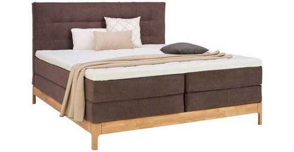 BOXSPRINGBETT 180/200 cm  in Braun, Wildeiche  - Wildeiche/Braun, Natur, Holz/Textil (180/200cm) - Linea Natura