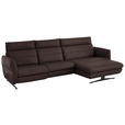 ECKSOFA in Echtleder Dunkelbraun  300/157 cm  - Dunkelbraun/Schwarz, Design, Leder/Metall (300/157cm) - Dieter Knoll