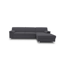 ECKSOFA Schlammfarben Webstoff  - Chromfarben/Schlammfarben, KONVENTIONELL, Textil/Metall (252/150cm) - MID.YOU