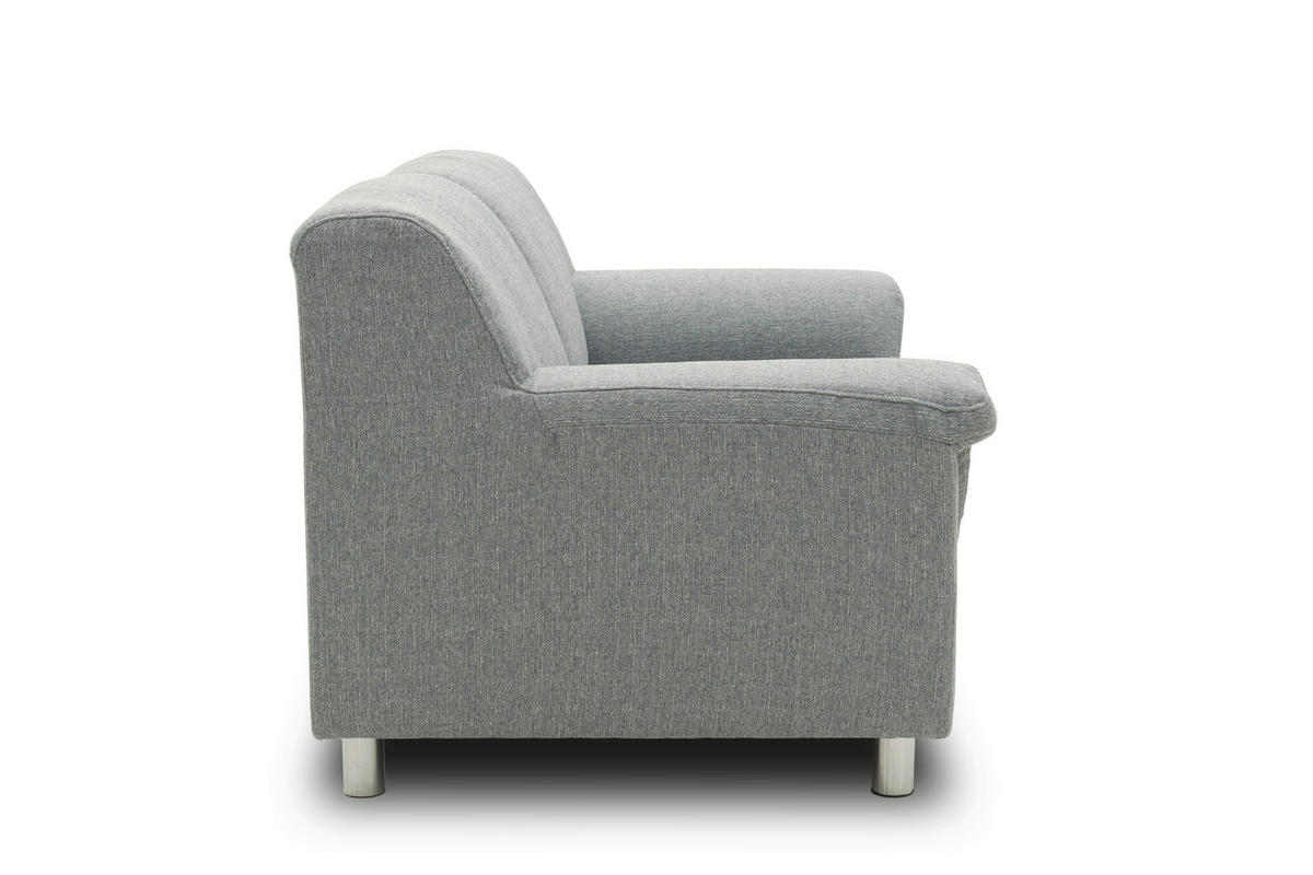 2-SITZER-SOFA in Webstoff Silberfarben  - Chromfarben/Silberfarben, KONVENTIONELL, Textil/Metall (145/72/80cm) - MID.YOU
