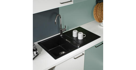 ECKKÜCHE 225/200 cm  in Weiß, Hellblau, Hellgrün  - Edelstahlfarben/Pastellblau, Design, Holzwerkstoff/Metall (225/200cm) - Xora