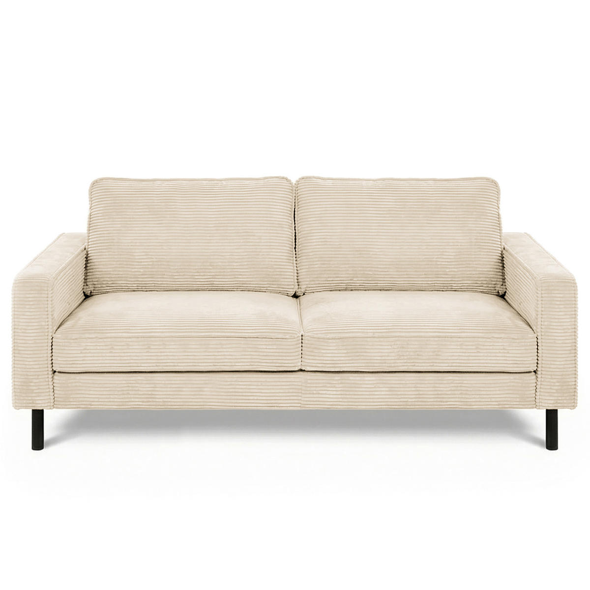 3-SITZER-SOFA  in Cord Beige Modern  - Beige/Schwarz, Design, Textil/Metall (188/85/92cm) - Livetastic