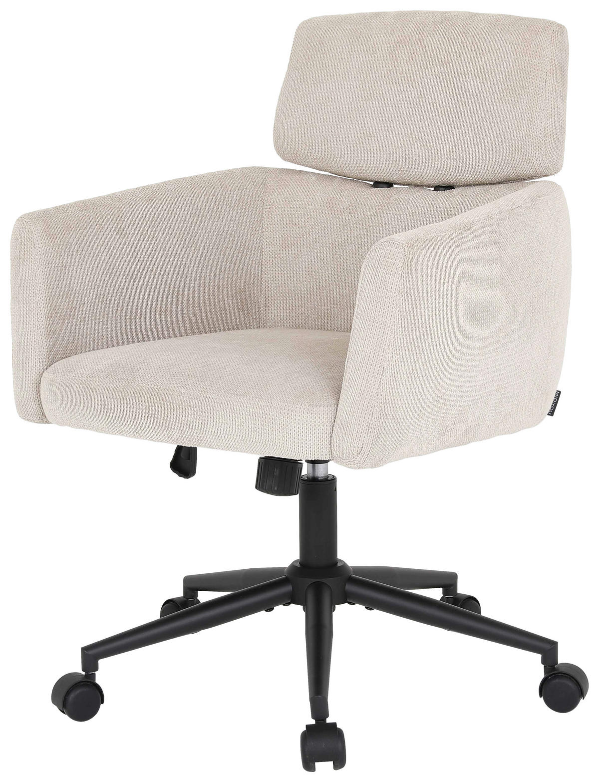 DREHSTUHL Mikrofaser  - Beige/Schwarz, MODERN, Holz/Kunststoff (62/92/100/63cm) - MID.YOU