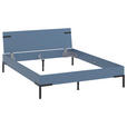 BETT 160/200 cm,  in Blau  - Blau/Schwarz, Design, Metall (160/200cm) - Xora