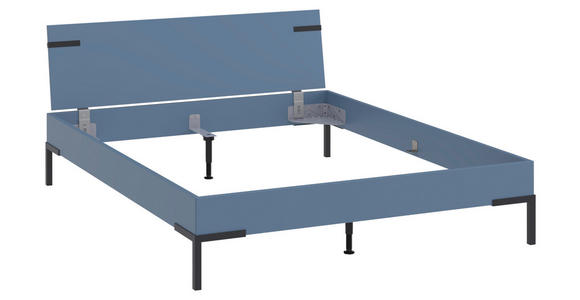 BETT 160/200 cm,  in Blau  - Blau/Schwarz, Design, Metall (160/200cm) - Xora