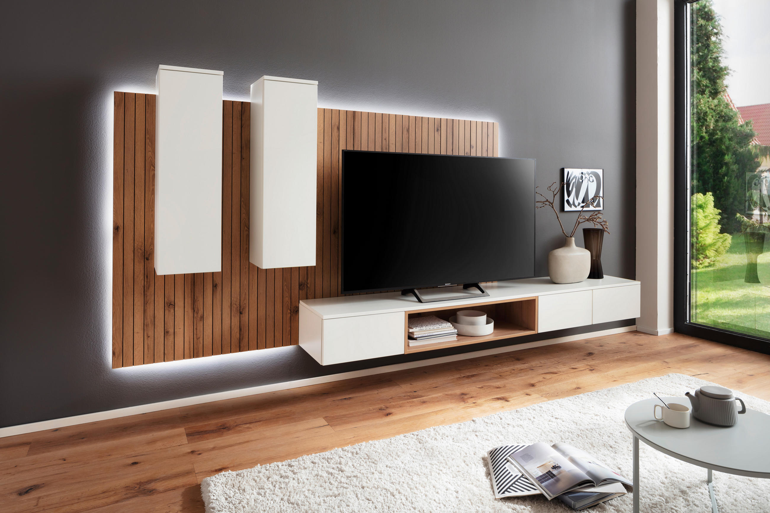 HÄNGEELEMENT Weiss  30/102/30 cm  - Weiss, Design, Holzwerkstoff (30/102/30cm) - Moderano