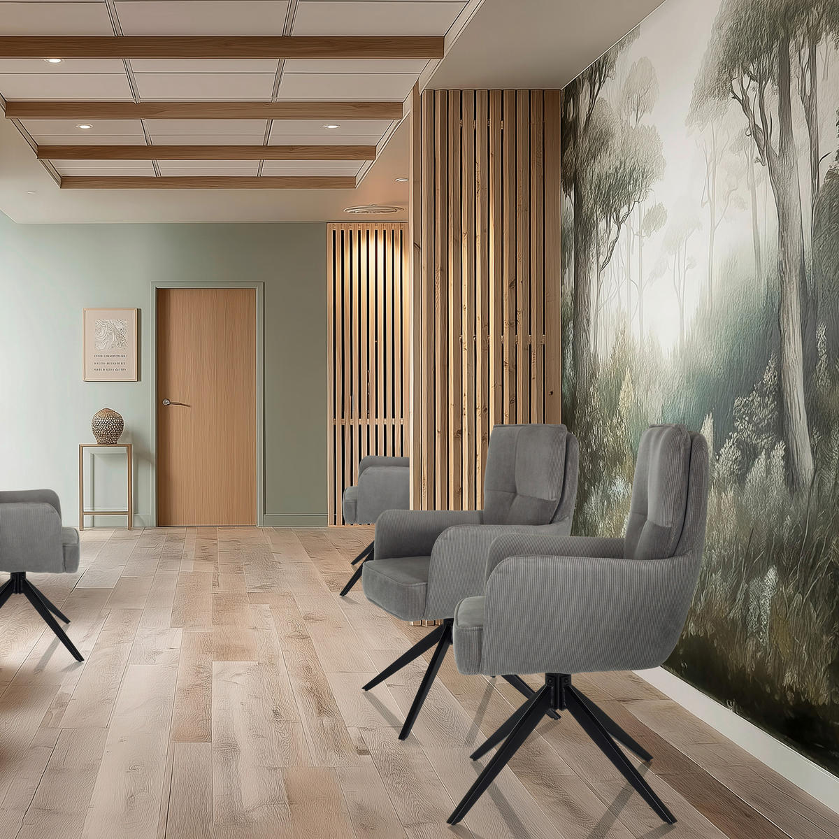 ARMLEHNSTUHL  in Cord  - Schwarz/Grau, MODERN, Textil/Metall (58/94/60cm) - MID.YOU