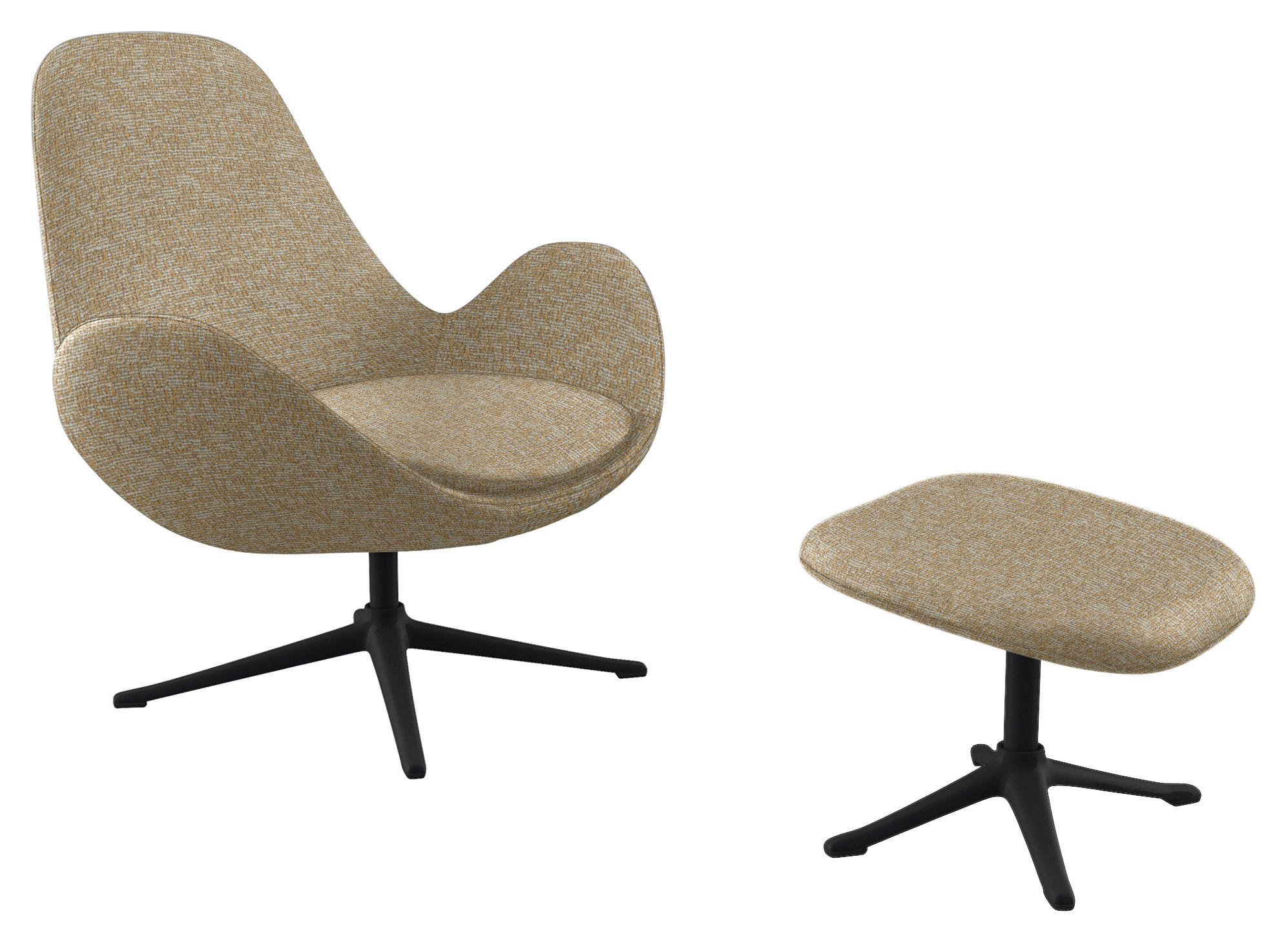 SESSEL in Chenille Honig  - Schwarz/Honig, Design, Textil/Metall (88/89/80cm) - home24
