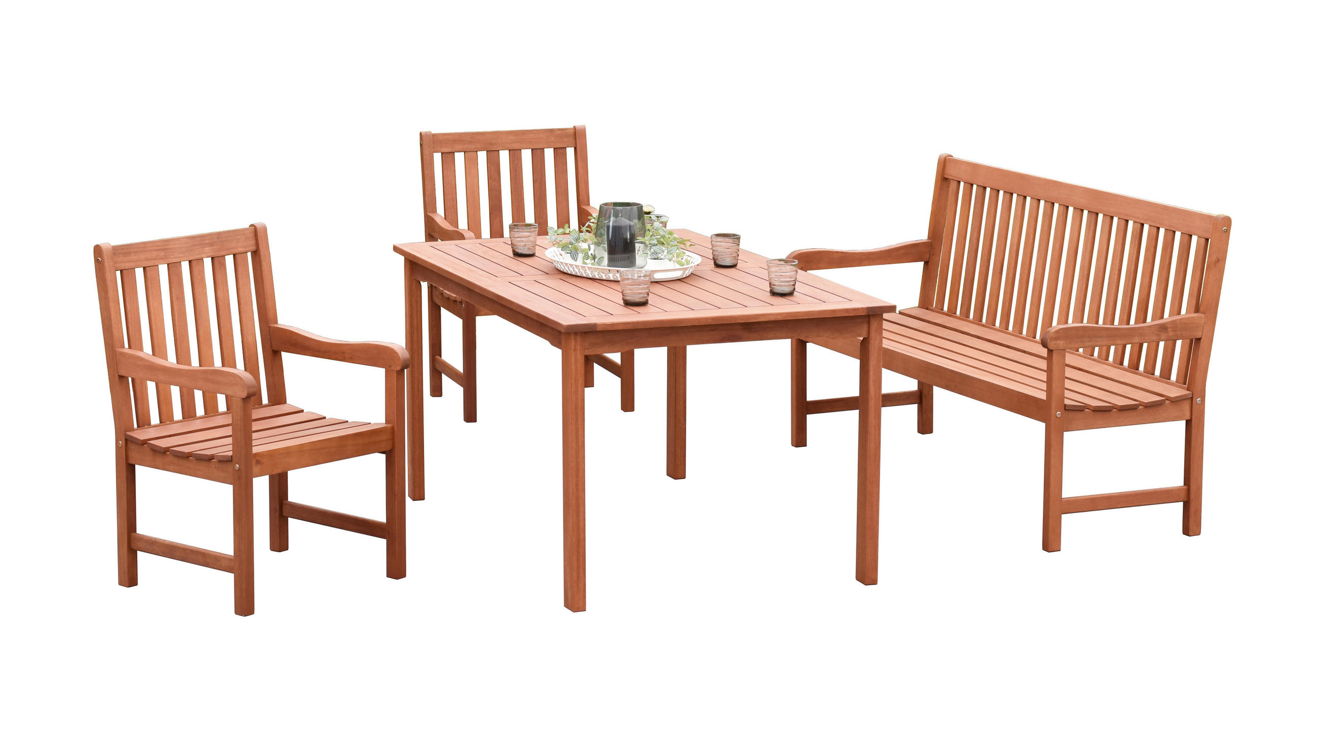 GARTENSET Eukalyptusholz massiv  - Naturfarben, MODERN, Holz - Gardenson